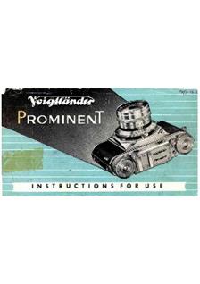Voigtlander Prominent manual. Camera Instructions.